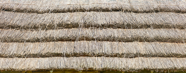 Rustic old thatched roof, detail.