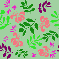 Fantastic flowers pattern for fabric and wallpaper.
