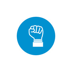 Raised fist - symbol of victory, strength, power and solidarity flat vector icon button for apps and websites. Stock Vector illustration