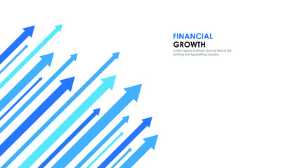 arrow graph, business progress, financial growth concept isolated on white background. Vector illustration