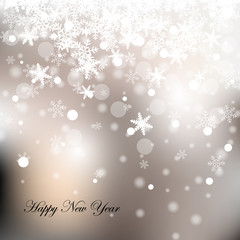  Abstract winter background with vector snowflakes. Design element