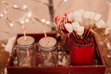 Christmas decorations with marshmallows