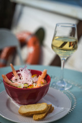  chilean ceviche with wine