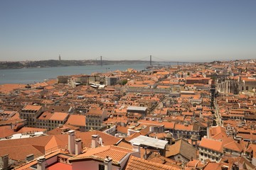 Vue sur les toits de Lisbonne au Portugal