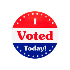 I voted today sticker with clipping path