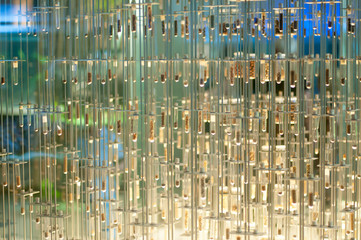 Collection of minerals on test tubes