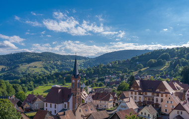 Obraz premium Soultzeren, France - 09 13 2019: View on the charming village