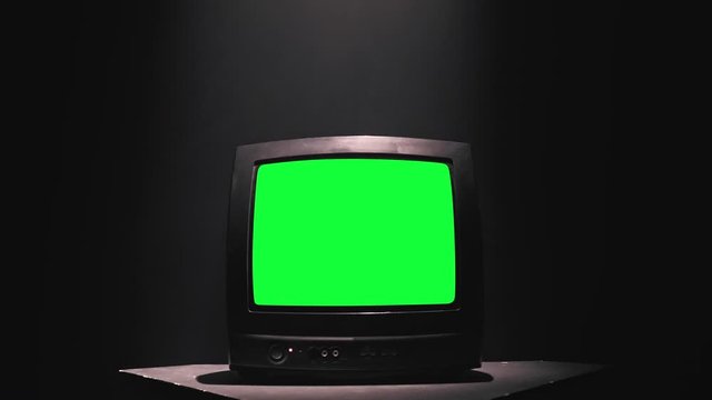 Retro Television with Green Screen. 4k (UHD)