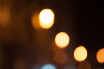 Urban bokeh, unfocused night landscape