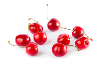 Obraz na płótnie Canvas Red fresh ripe cherries