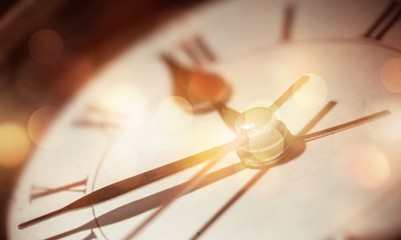 Retro vintage old round face clock