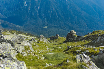 Landscape from Lovnitsa peak, Rila Mountain, Bulgaria