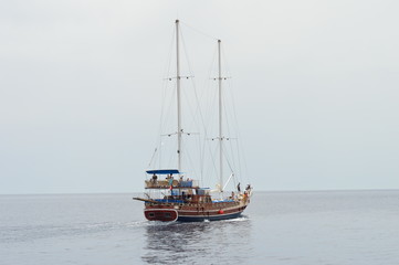sailing ship in the sea