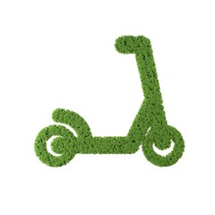 Electric scooter grass icon on white background.