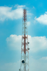 Telephone pole on Sky Background