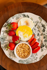 Eggs and Strawberries Breakfast Plate