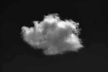 White cloud isolated on black background,Textured smoke, brush effect .