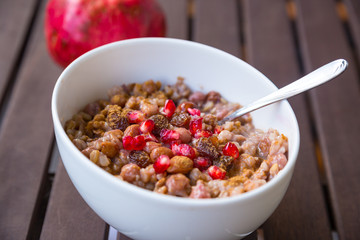 Vegan version of traditional delicious Turkish dessert - Ashura (Asure) or Noah's pudding
