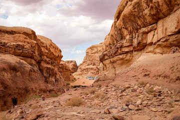 Fototapeta premium Spectacularly scenic desert landscape of Wadi Rum, Jordan
