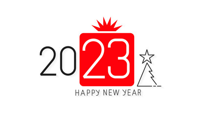 Happy New Year 2023 Design.Vector Illustration Brochure Design Template, Card, Banner. Vector Illustration.