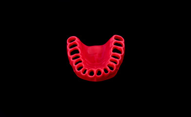 model of human gums without teeth isolated on black