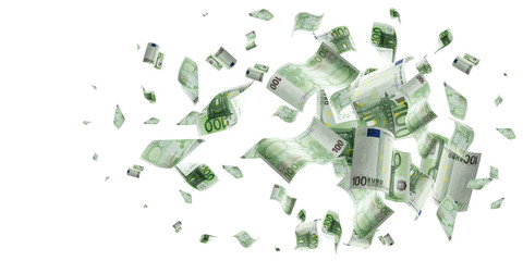 Money falling. Banknote falling isolated textures on white background. - obrazy, fototapety, plakaty