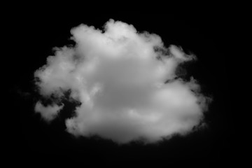 white cloud on black background. Dark tone.