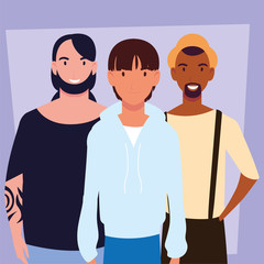 card of men with different poses