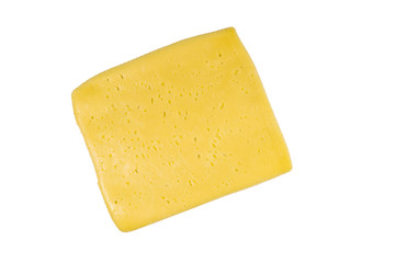 Slice of cheese isolated on a white background