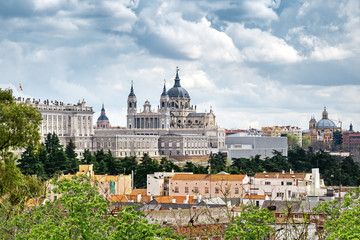 Fototapeta na wymiar Panorama of Madrid in spring, Spain