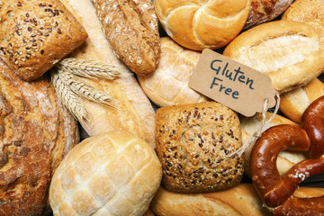 a gluten free breads on wood background.