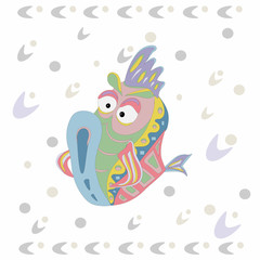 fish,ornament,   sea,  ocean,     postcard,  baby,isolated,  pattern