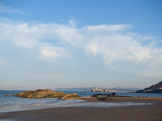 Sunset at Sardinero beach in Santander