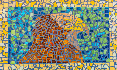 Hawk, in art-of-glass-chips.