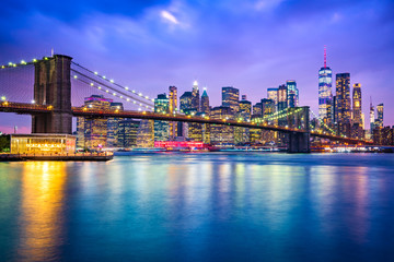 New York, United States - Brooklyn Bridge and Manhattan