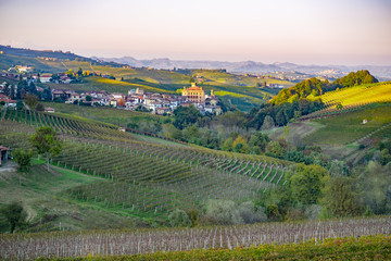 Fototapeta na wymiar Barolo town in Langhe Monferrato, wine region area, Piemonte, Italy
