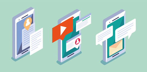 smartphone screen with mobile applications