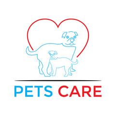 Obraz premium pet care icons, cute dog animal concepts