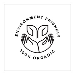 Obraz premium eco-friendly icon, eco-friendly logo, 100% organic