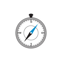 Compass logo design. pointer north, south, east, west, compass symbol. direction sign. vector element illustration.