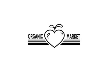 Farmer's market banner. Local farming. Eco, fresh products, certified logo marks for organic farming, food stores, healthy fresh products. Design illustration of agricultural background