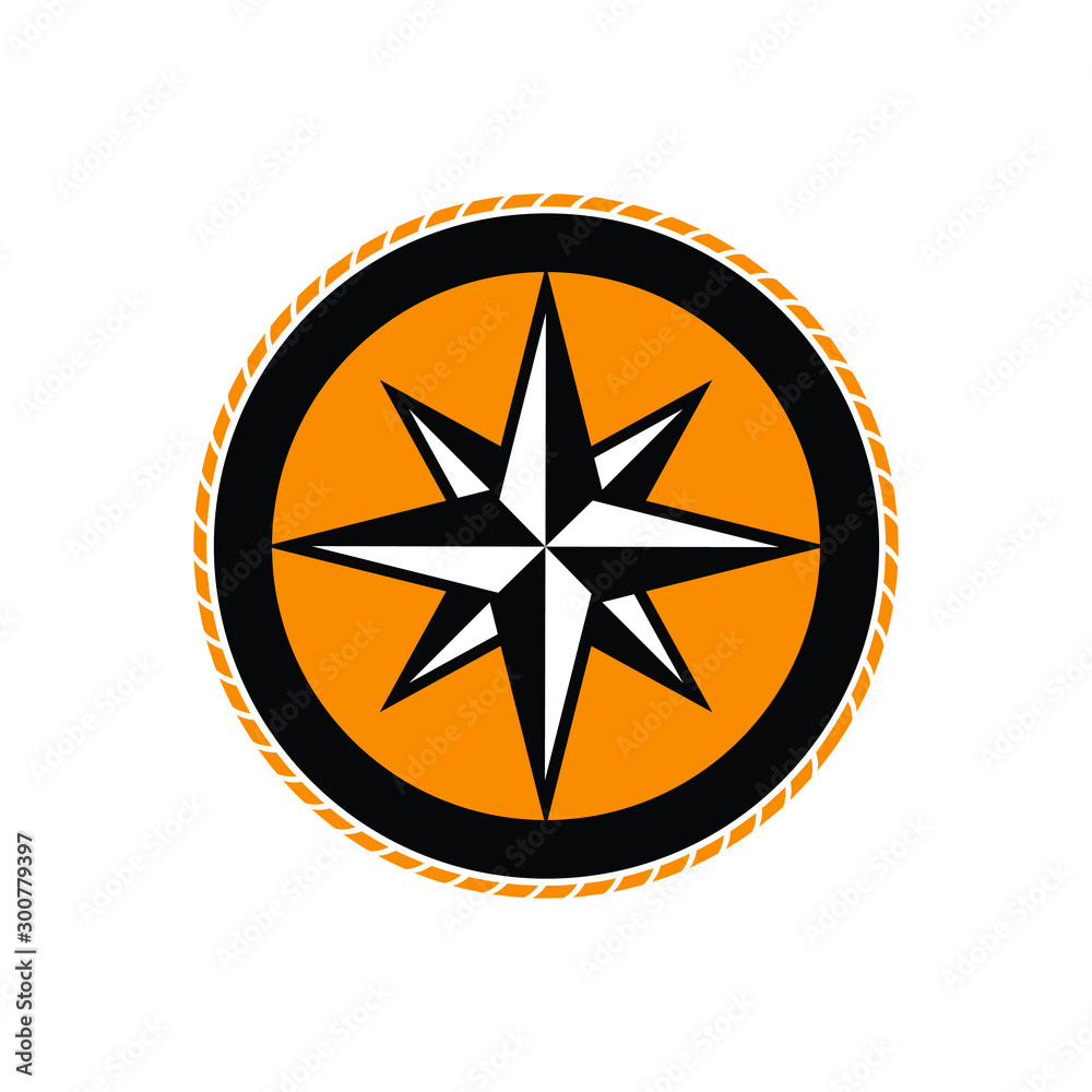 Wall mural compass star vector logo. illustration.
