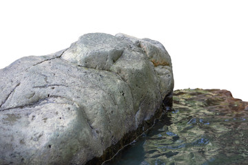 stone Rock cliff isolated on white background.