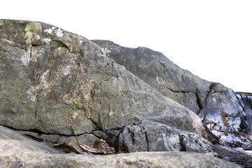 stone Rock cliff isolated on white background.