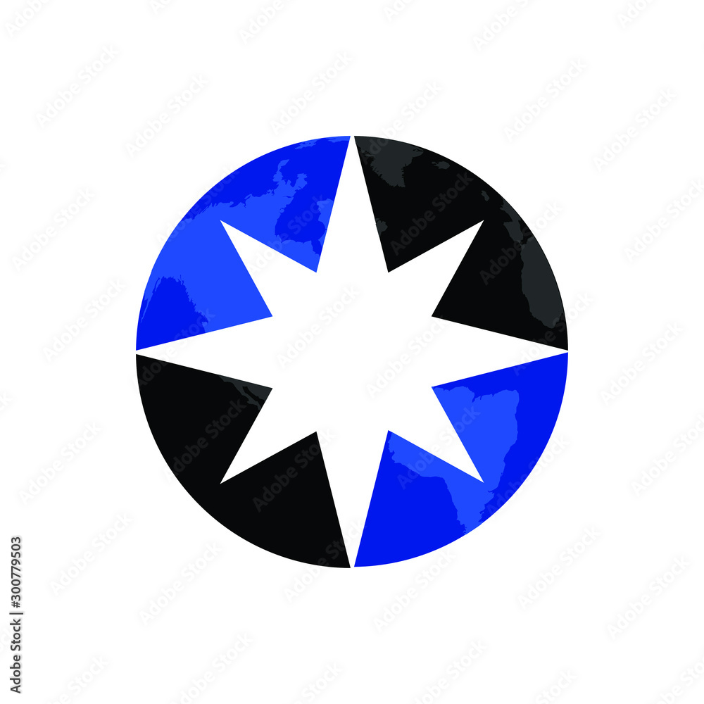 Wall mural compass star vector logo. illustration.