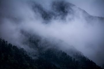 Play of clouds in the mountain