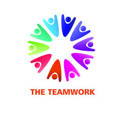 Teamwork logo , Business People Together. Vector Illustration