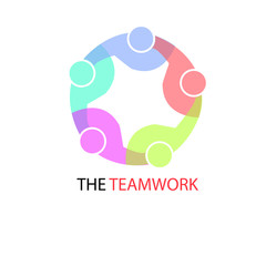 Teamwork logo , Business People Together. Vector Illustration