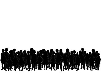 Naklejka premium Vector silhouette of children on white background.