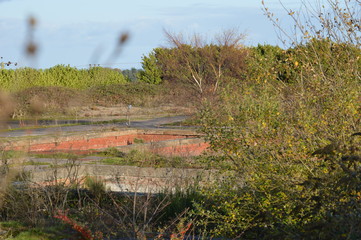 Disused filter beds on Pipeland Hill, St Andrews, Fife, Scotland